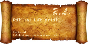 Rónai László névjegykártya