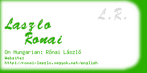 laszlo ronai business card